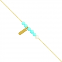 Bracelet en or jaune et perles Turquoise
