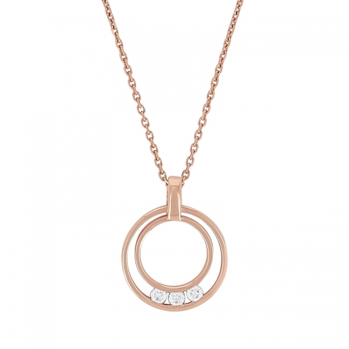 Collier trilogy diamants or rose