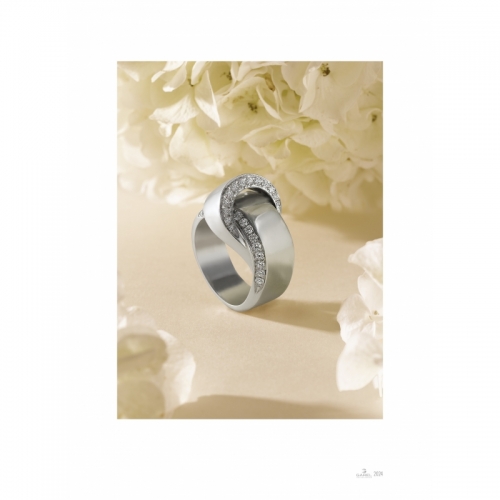 Bague - Or blanc, diamants