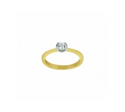 Solitaire - Or blanc et jaune, diamant 0,30 ct