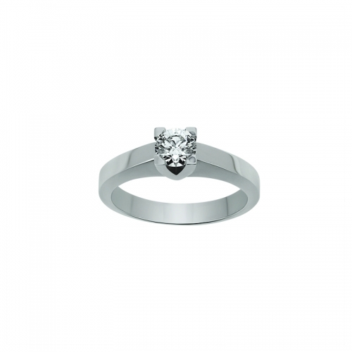 Solitaire - Or blanc, diamant 0,50 ct