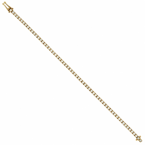 Bracelet - or jaune, rivière diamants 2,00 ct