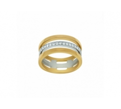 Bague - Or jaune et blanc, diamants