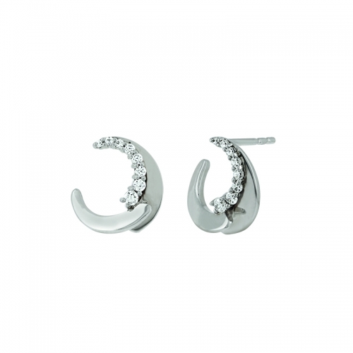 Boucles d'oreilles - Or blanc, diamants