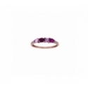 Bague - Or rose, diamants,  saphir rose, rubis