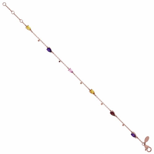 Collier - Or rose, améthyste, citrine, grenat, citrine madeire, tourmaline rose