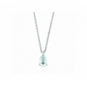 Collier - Or blanc, aigue marine, diamant