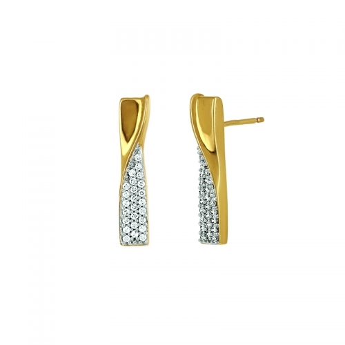 Boucles d'oreilles - Or jaune, diamants