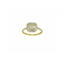 Bague - Or jaune, diamants