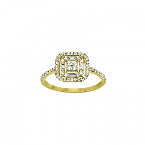 Bague - Or jaune, diamants